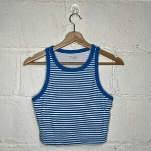 Offline by Aerie Women's Striped Sleeveless Crop Top with Shelf Bra Size Medium